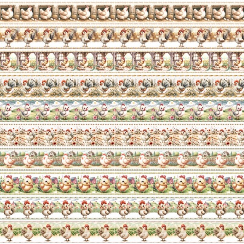 MI26 - TRICOL. COLEÇÃO BARRADOS - GALOS DIVERTIDOS - 100% ALGODÃO - A3342-001