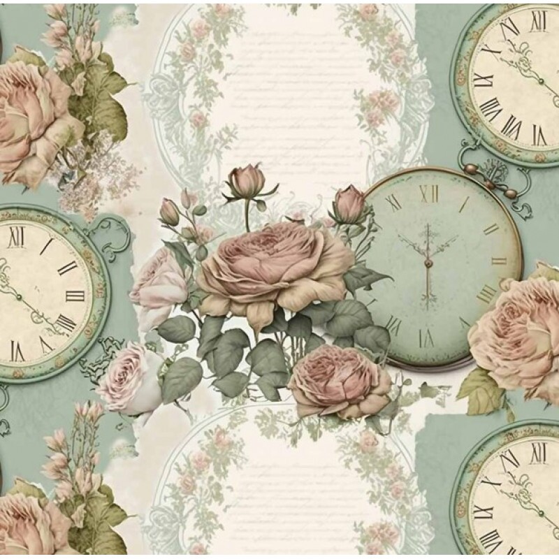 MI26 - TRICOL. COLEÇÃO VINTAGE BIRDS - RELOGIOS - 100% ALGODÃO - A3332-001