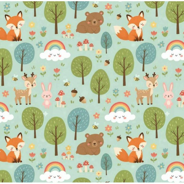 MI26 - TRICOL. COLEÇÃO FLORESTINHA - BICHOS VARIADOS - 100% ALGODÃO A3534-001