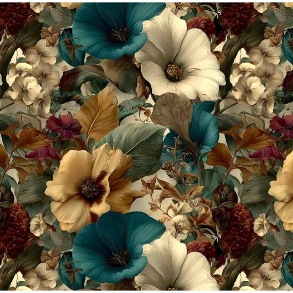 MI26 - TRICOL. COLEÇÃO IMPERIAL - FLORAL - 100% ALGODÃO