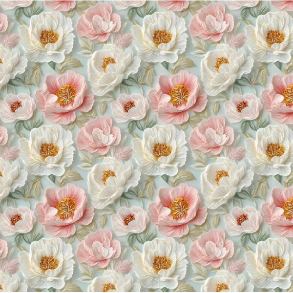 MI26 - TRICOL. COLEÇÃO PEONIES - FLOR MENOR - 100% ALGODÃO - A4020-001