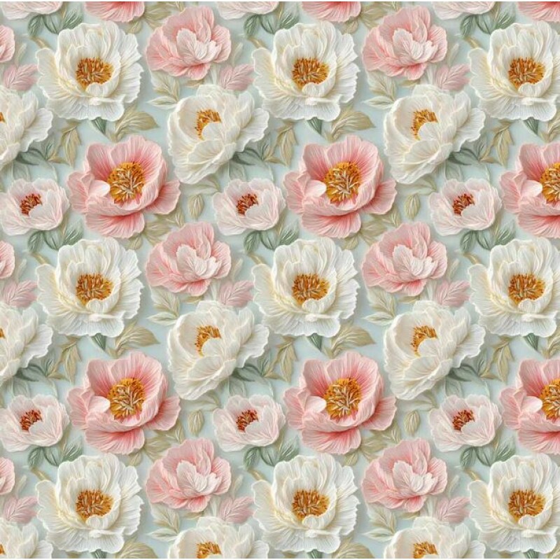 MI26 - TRICOL. COLEÇÃO PEONIES - FLOR MENOR - 100% ALGODÃO - A4020-001