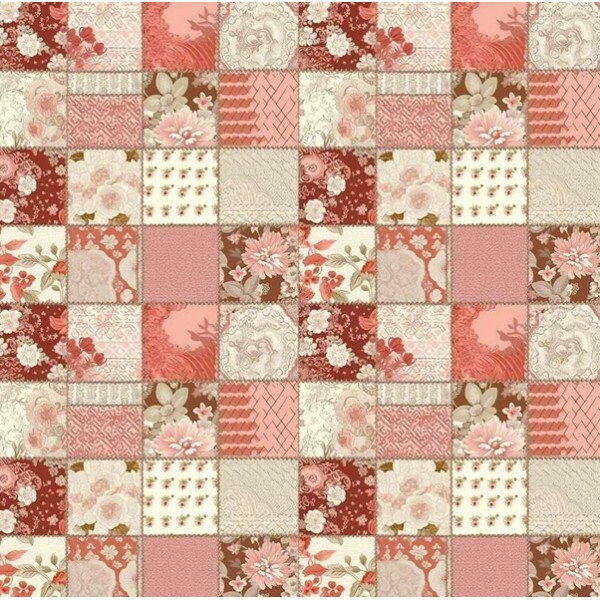 MI26 - TRICOL. COLEÇÃO PURO PATCH - PATCHWORK ROSE - 100% ALGODÃO
