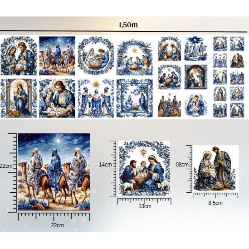 NT26 - TRICOL. COLEÇÃO PAINEIS NATAL - PRESEPIO - 100% ALGODÃO A4354-001