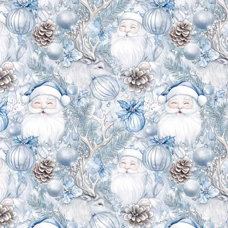 NT26 - TRICOL. COLEÇÃO BLUE XMAS - PAPAI NOEL - 100% ALGODÃO A4380-001