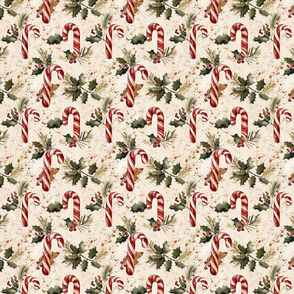 NT26 - TRICOL. COLEÇÃO NATAL MINI - BENGALA - 100% ALGODÃO A4447-001