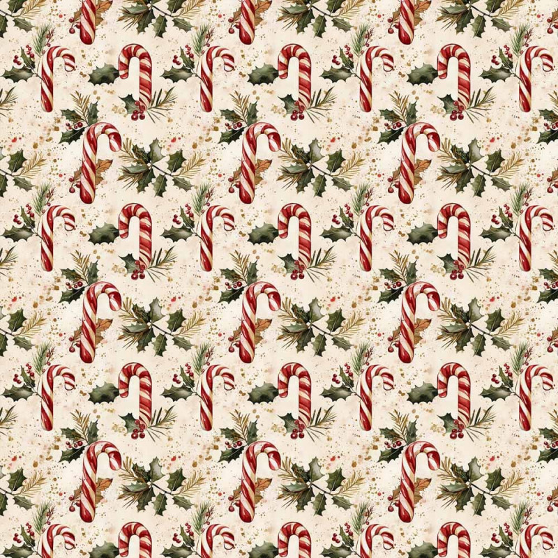 NT26 - TRICOL. COLEÇÃO NATAL MINI - BENGALA - 100% ALGODÃO A4447-001