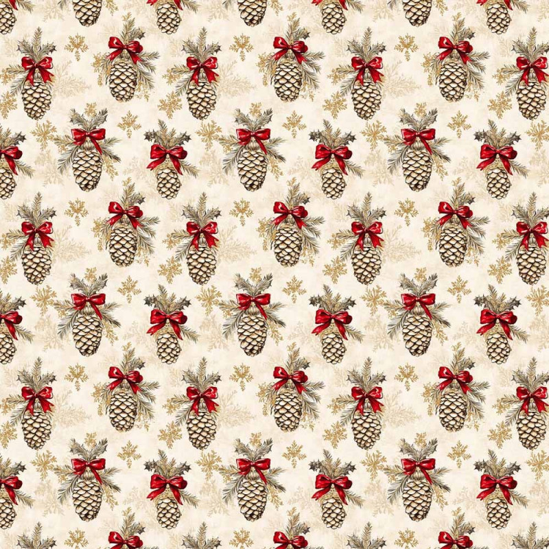 NT26 - TRICOL. COLEÇÃO NATAL MINI - PINHA - 100% ALGODÃO A4446-001