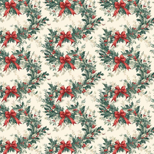 NT26 - TRICOL. COLEÇÃO NATAL MINI - LAÇOS - 100% ALGODÃO A4444-001