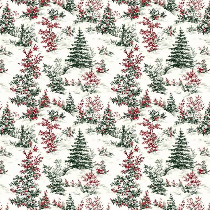 NT26 - TRICOL. COLEÇÃO NATAL MINI - ÁRVORES - 100% ALGODÃO A4443-001