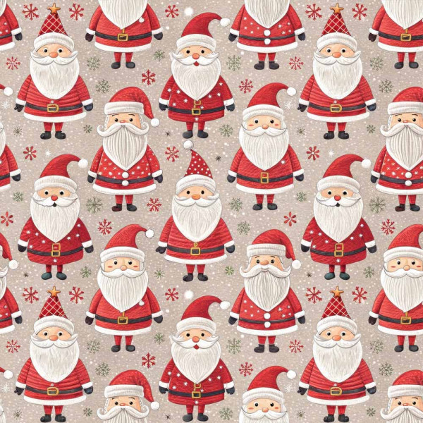 NT26 - TRICOL. COLEÇÃO CUTE XMAS - PAPAI NOEL INTEIRO - 100% ALGODÃO A4384-001