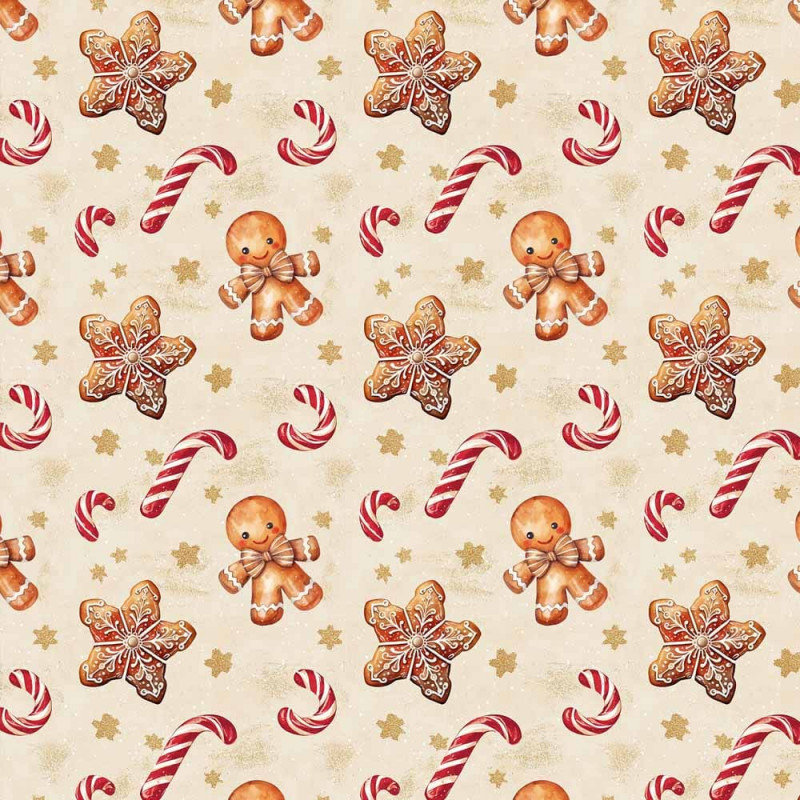 NT26 - TRICOL. COLEÇÃO CUTE XMAS - GINGERBREAD - 100% ALGODÃO A4375-001