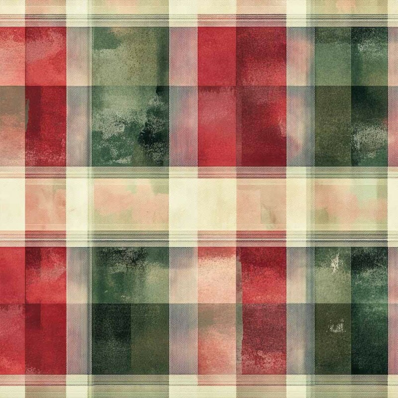 NT26 - SARJA HIDRORREPELENTE - COLEÇÃO XADREZ NATAL - XADREZ VERDE E VERMELHO - 100% ALGODÃO A4363-001