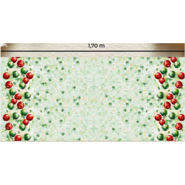 NT26 - SARJA HIDRORREPELENTE COLEÇÃO NATAL - BARRADO LATERAL DE BOLAS - 100% ALGODÃO A4708-001