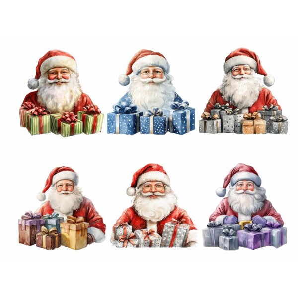 TRANSFER TEXTIL - PASSE E CRIE - PAPAI NOEL COM PRESENTE