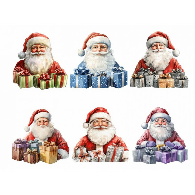 TRANSFER TEXTIL - PASSE E CRIE - PAPAI NOEL COM PRESENTE