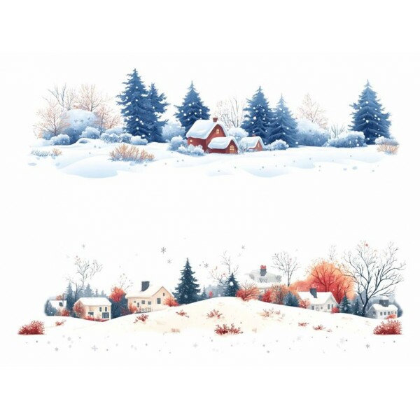 TRANSFER TEXTIL - PASSE E CRIE - CENÁRIO DE NEVE