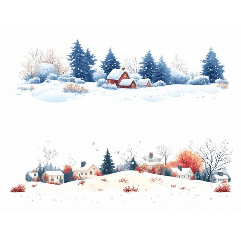 TRANSFER TEXTIL - PASSE E CRIE - CENÁRIO DE NEVE