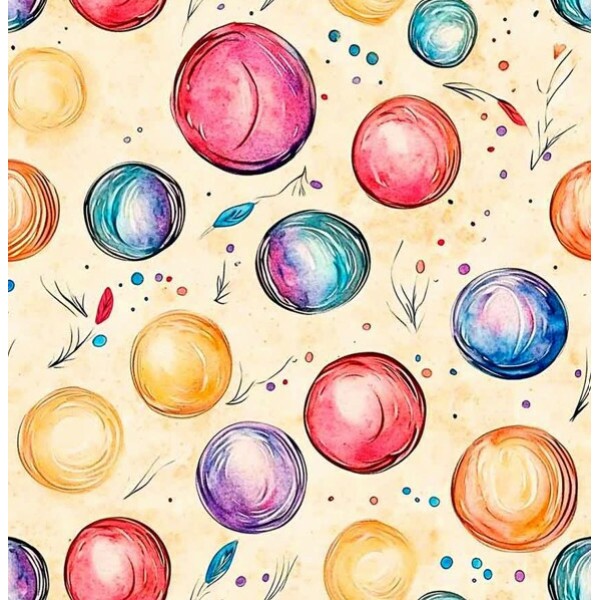 NV25 -TRICOL. COLEÇÃO PETALAS E POESIA - BOLAS - 100% ALGODÃO 02002/001