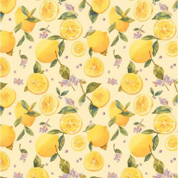 NV25 - TRICOL. COLEÇÃO GREY LEMON - LIMÃO PEQUENO FUNDO AMARELO - 100% ALGODÃO 03921-001