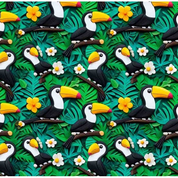 NV25 - TRICOL. COLEÇÃO SELVA DIVERTIDA - TUCANO - 100% ALGODÃO 03905-001