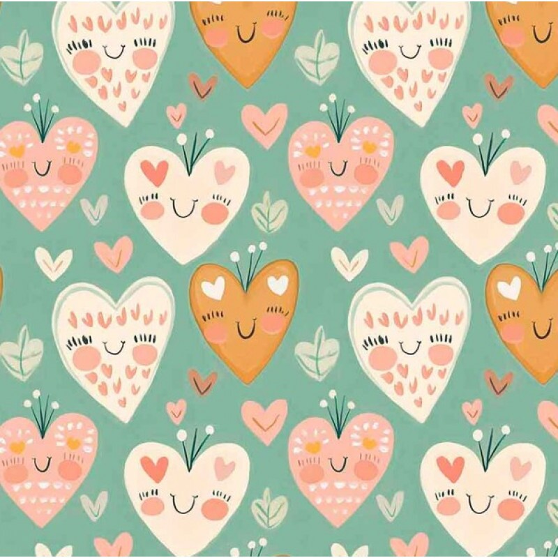 NV25 - TRICOL. COLEÇÃO BRINCADEIRA NO CAMPO - CORAÇÕES - 100% ALGODÃO 04247-001