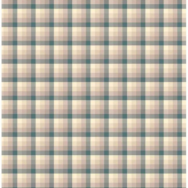 NV25 - TRICOL. COLEÇÃO XADREZES - XADREZ BEGE COM AZUL - 100% ALGODÃO