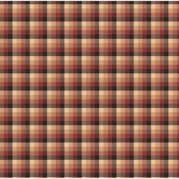 NV25 - TRICOL. COLEÇÃO XADREZES - XADREZ MARROM COM VERMELHO - 100% ALGODÃO