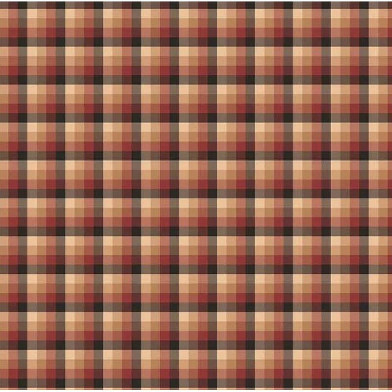 NV25 - TRICOL. COLEÇÃO XADREZES - XADREZ MARROM COM VERMELHO - 100% ALGODÃO