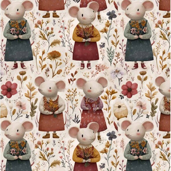 JA26 - TRICOL. CLUBE MAIS CRIATIVO - COLEÇÃO RATINHOS BOHO - RATO MAIOR - 100% ALGODÃO - 05747-001