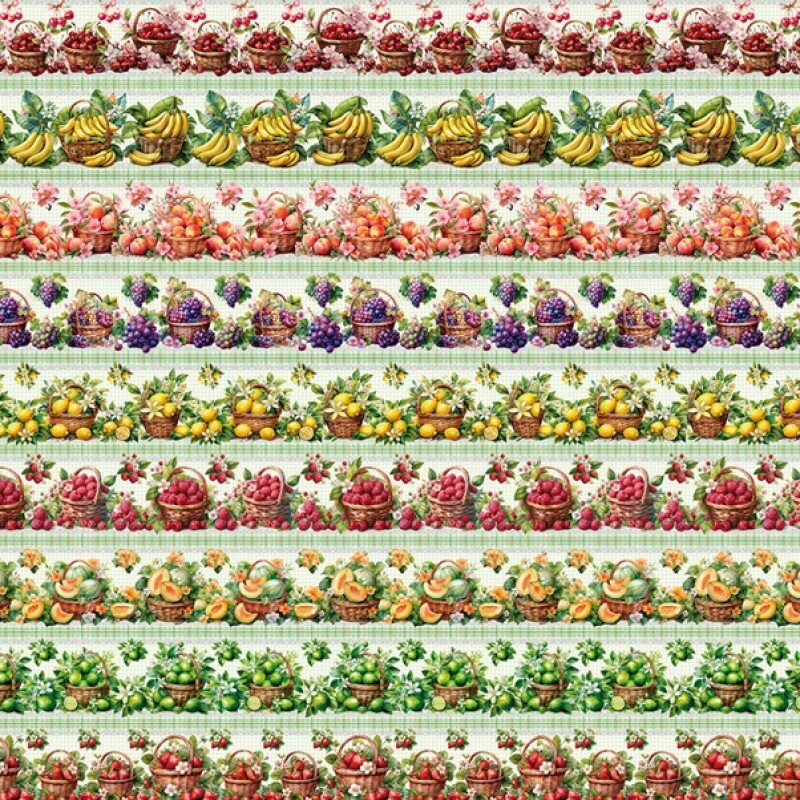 TRICOL. COLEÇÃO BARRADOS - CESTAS COM FRUTAS - 100% ALGODÃO 04602-001