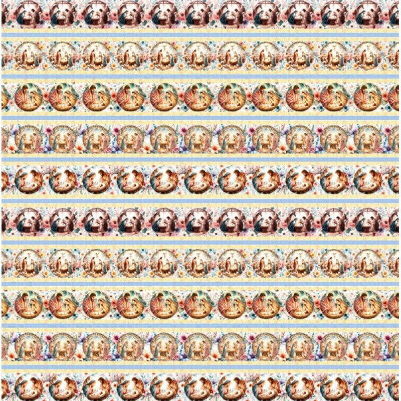 TRICOL. COLEÇÃO BARRADOS - SAGRADA FAMILIA - 100% ALGODÃO - 93771/001