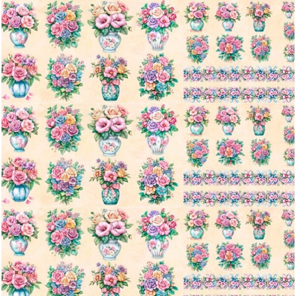 COLEÇÃO PAINEIS - TRIC EST DIGITAL - LARG 1,50 -PAINEL VASOS DE FLOR