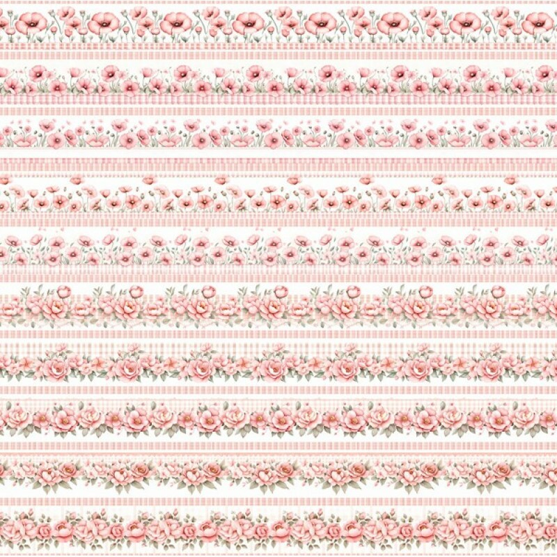 ST25 - TRICOL. COLEÇÃO BARRADOS PEONIAS - ROSAS - 100% ALGODÃO 02026/001