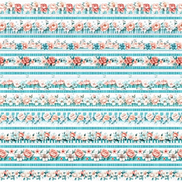 ST25 - TRICOL. COLEÇÃO BARRADOS PEONIAS - ROSAS - TIFANY - 100% ALGODÃO 02023/001