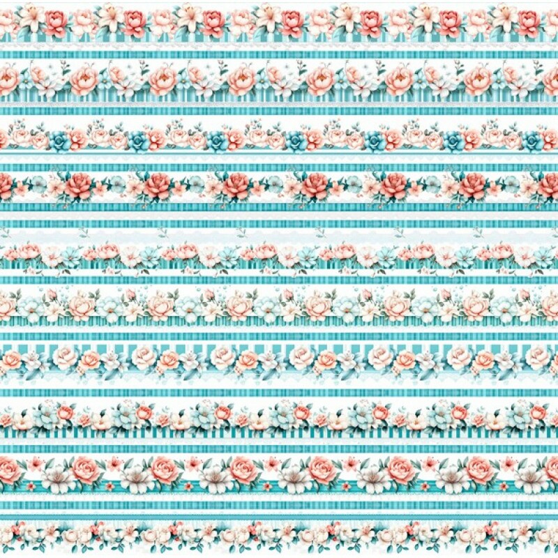 ST25 - TRICOL. COLEÇÃO BARRADOS PEONIAS - ROSAS - TIFANY - 100% ALGODÃO 02023/001