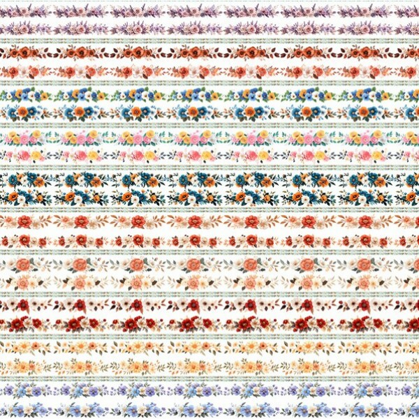 ST25 - TRICOL. COLEÇÃO BARRADOS PEONIAS - FLORAL COLORIDO - 100% ALGODÃO 02022/001