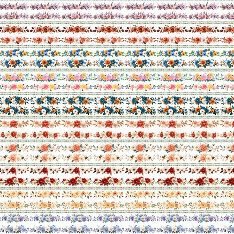 ST25 - TRICOL. COLEÇÃO BARRADOS PEONIAS - FLORAL COLORIDO - 100% ALGODÃO 02022/001