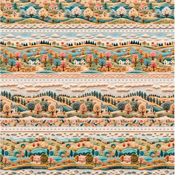 COLEÇÃO CLUBE MAIS CRIATIVO - TRIC. EST. DIGITAL - BARRADO PAISAGEM FELTRO - ( 86765 VAR,01 ) - C