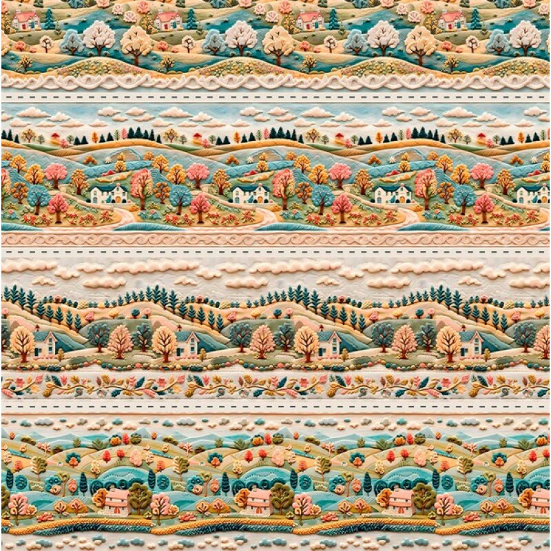 COLEÇÃO CLUBE MAIS CRIATIVO - TRIC. EST. DIGITAL - BARRADO PAISAGEM FELTRO - ( 86765 VAR,01 ) - C