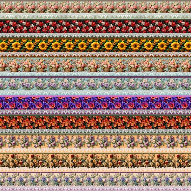 COLEÇÃO THE GARDEN POR JUARI SOUZA -TRIC.DIGITAL - BARRADO FLORES - 88645