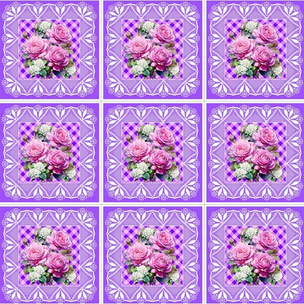 AG25 - TRICOLINE COL. JUARI SOUZA - ALMOFADA FD LILAS - 100% ALGODÃO - 00839/001