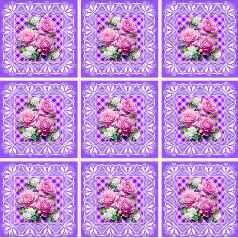 AG25 - TRICOLINE COL. JUARI SOUZA - ALMOFADA FD LILAS - 100% ALGODÃO - 00839/001