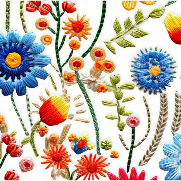 COLEÇÃO PRIMAVERA 3D DIGITAL - TRIC. EST - BARRADO C/ FLORAL E FAIXAS - ( 80102 VAR,02 ) - C