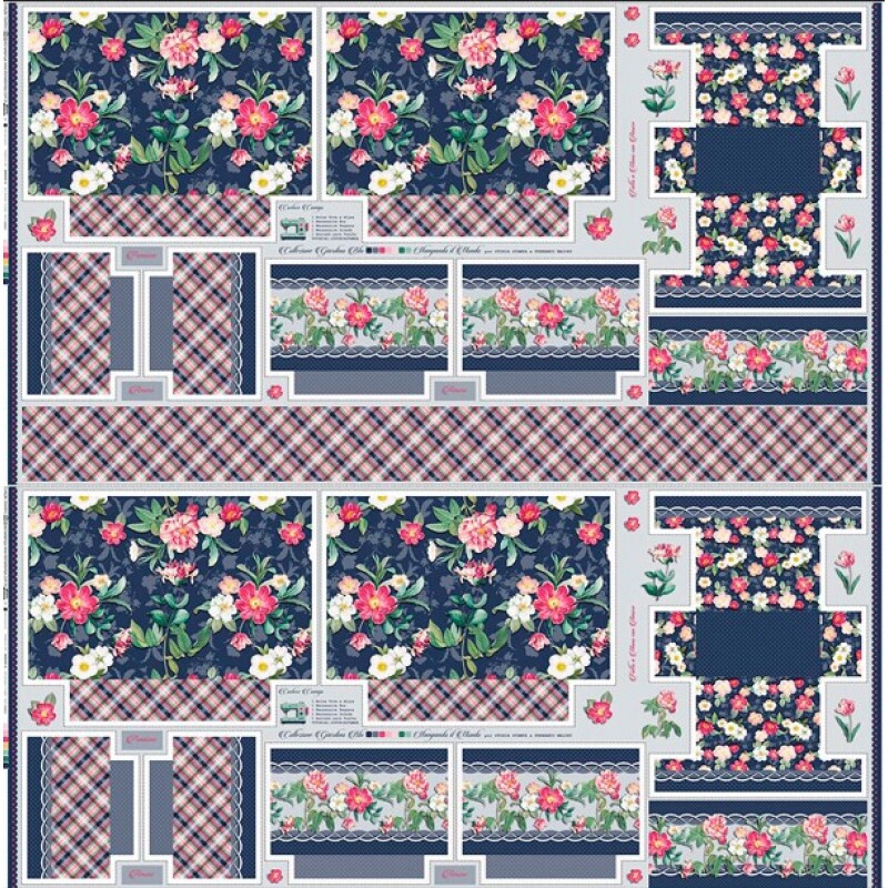 COLEÇÃO GIARDINO - TRIC. EST - DIGITAL - PAINEL GIARDINO BLU - ( 1,48M x 82cm ) - 87334-01 C