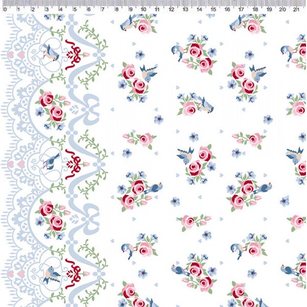 COL/ DIGITAL -  ENTRE LAÇOS E FITAS - BARRADOS DE RENDA FD BRANCO- ( 80098 VAR,01 ) - ( E9754 )