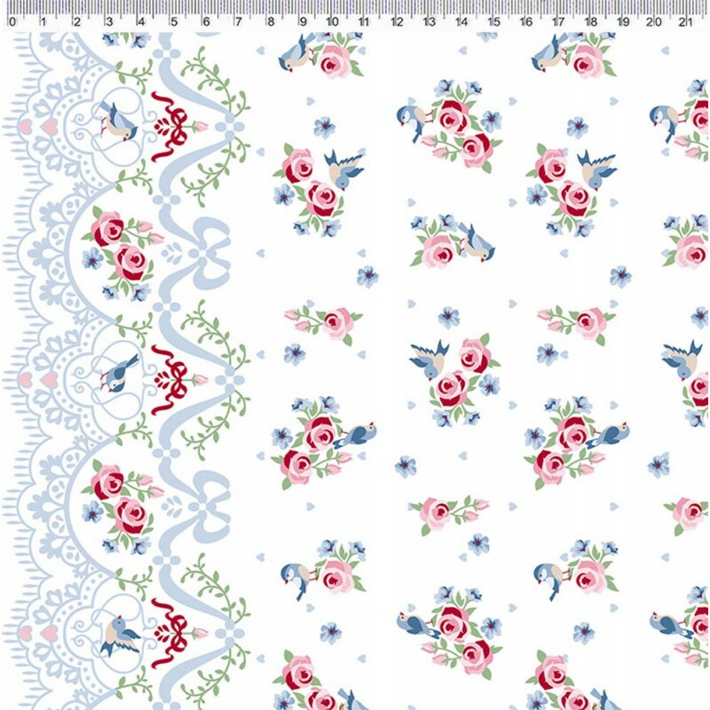 COL/ DIGITAL -  ENTRE LAÇOS E FITAS - BARRADOS DE RENDA FD BRANCO- ( 80098 VAR,01 ) - ( E9754 )