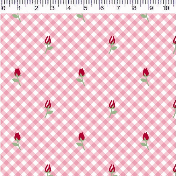 COL/ DIGITAL -  ENTRE LAÇOS E FITAS - XADREZ ROSE C/ ROSAS - ( 80097 VAR,02  - ( E9757 )