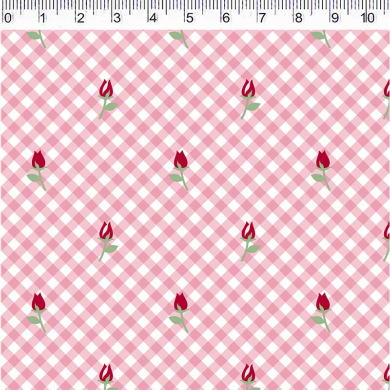 COL/ DIGITAL -  ENTRE LAÇOS E FITAS - XADREZ ROSE C/ ROSAS - ( 80097 VAR,02  - ( E9757 )