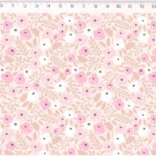 COLEÇÃO JARDIM - POR ELIANA SPOSITO - FLORES C/ RAMOS FD BEGE - JD02  - R